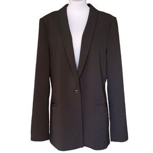 Banana Republic Corpcore Blazer One Button Black Sz 14 Tall